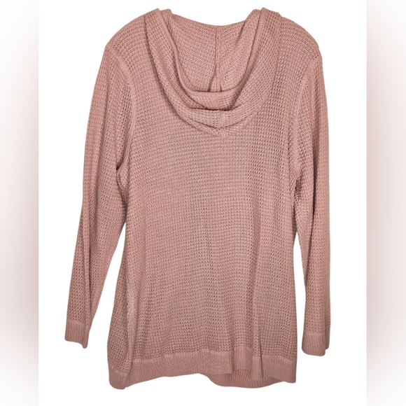 NWOT ROAMAN'S Mauve Pink Knitted Zip-Up Hoodie Sweater Jacket-M(14-16) - Picture 3 of 8